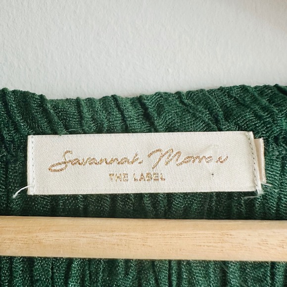 Savannah Morrow Sky Wrap Midi Maxi Dress Long Sleeve Green Crinkle Bamboo Silk - Picture 4 of 10